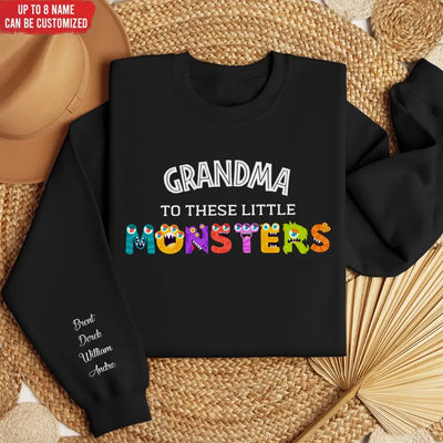Grandma To These Little Monster - Personalized Sleeve Print Sweatshirt, Gift For Mom, Grandma, Happy Mother's Day - SW12