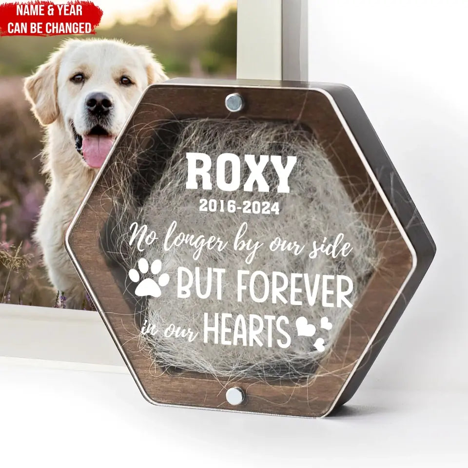 Pet Bereavement Gift, No Longer By Our Side But Forever In Our Hearts - Personalized Memorial Box - MB07