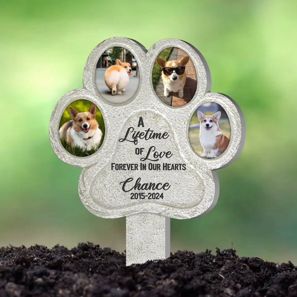 A Lifetime Of Love Forever In Our Hearts - Personalized Plaque Stake, Pet Loss Gift, Memorial Gift For Pet Lovers - PS97