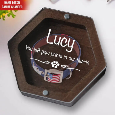 You Left Pawprints On Our Hearts - Personalized Memorial Box, Memorial Gift For Loss Of Pet - MB10
