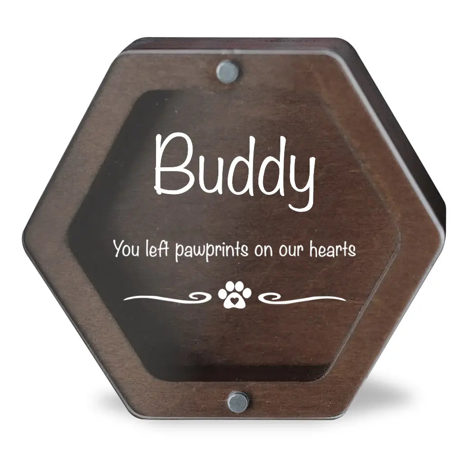 You Left Pawprints On Our Hearts - Personalized Memorial Box, Memorial Gift For Loss Of Pet - MB10