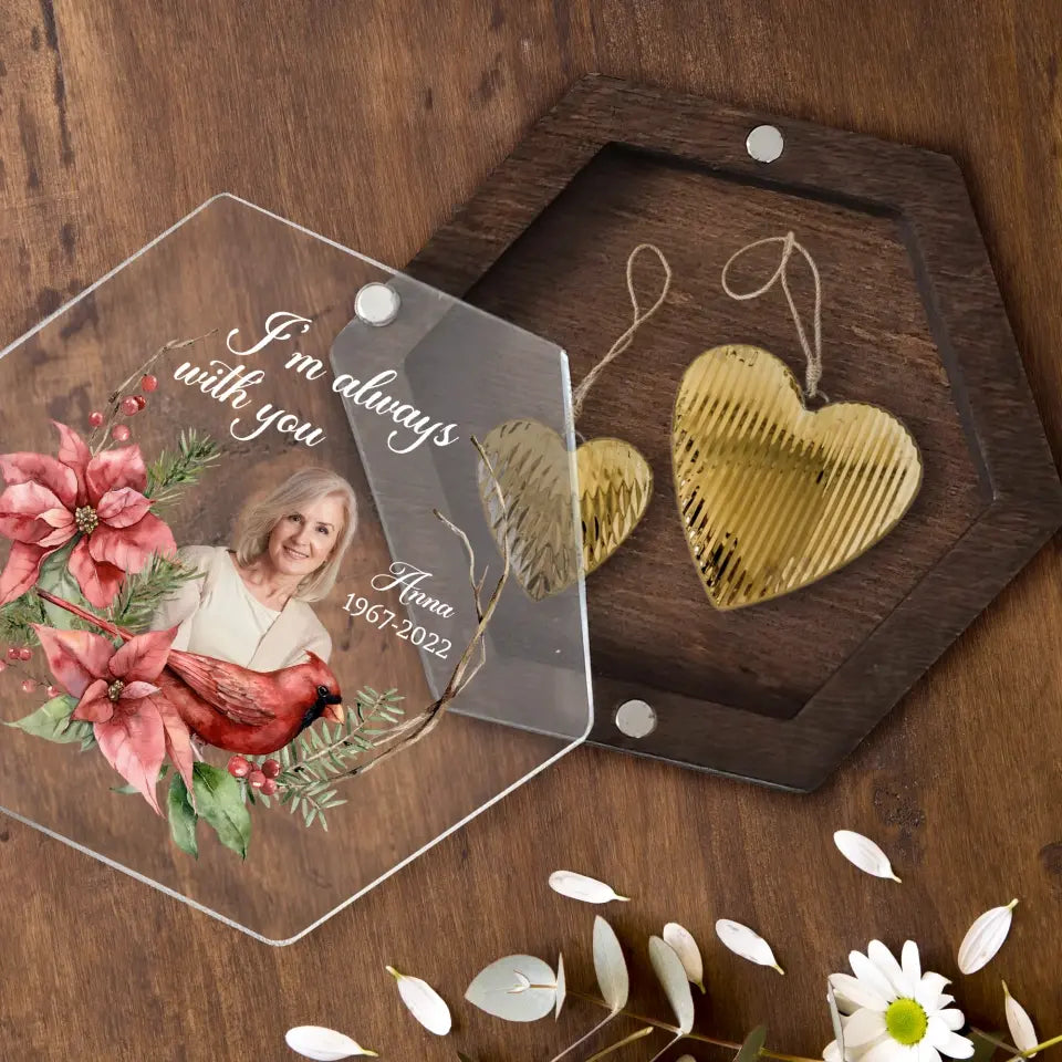Cardinal Memorial Gift, I Am Always With You - Personalized Memorial Box - MB11