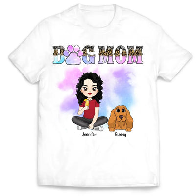Watercolor Cute Dog Mom - Personalized T-Shirt, Gift For Dog Lover - TS1163