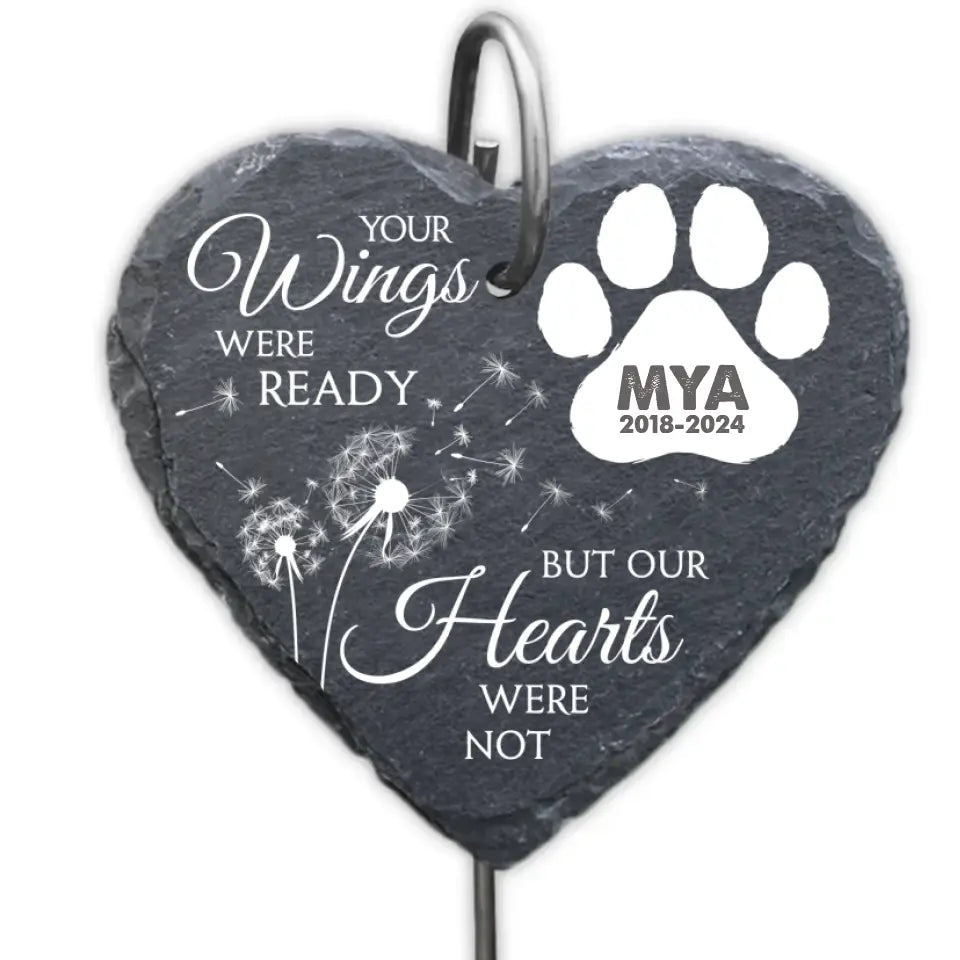 Your Wings Were Ready, Dog Memorial - Personalized Garden Slate, Gift For Loss Of Pet