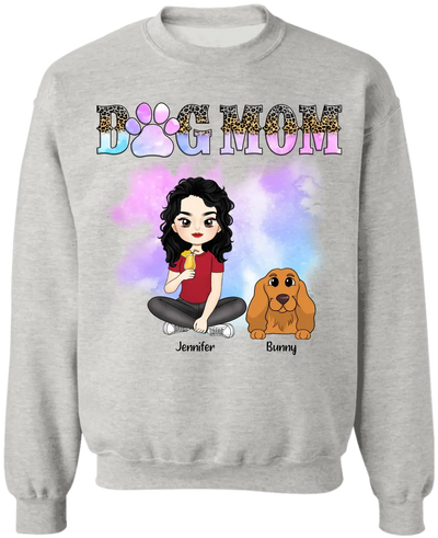 Watercolor Cute Dog Mom - Personalized T-Shirt, Gift For Dog Lover - TS1163
