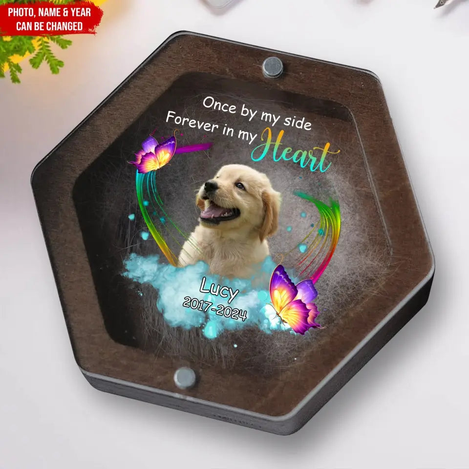 Memorial Dog Lover, Once By My Side Forever In My Heart - Personalized Memorial Box - MB12