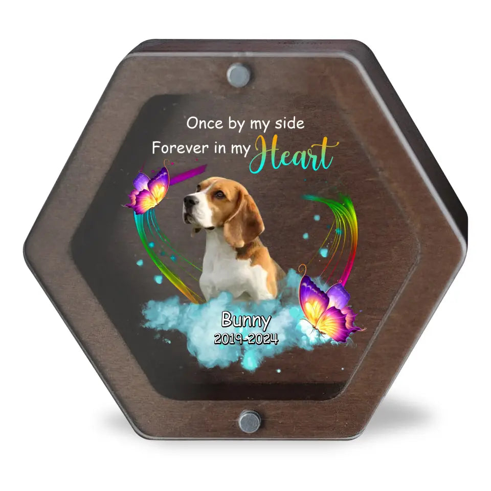 Memorial Dog Lover, Once By My Side Forever In My Heart - Personalized Memorial Box - MB12