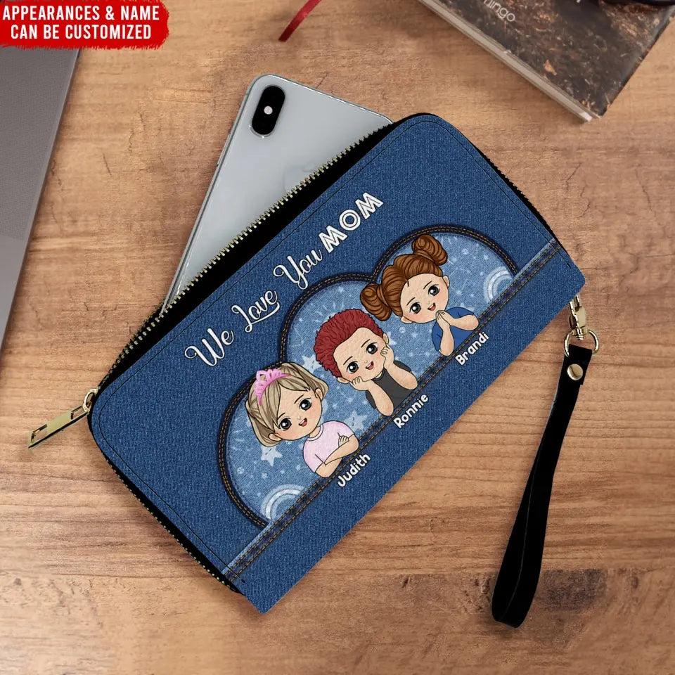 We Love You Grandma - Personalized Leather Wallet, Gift For Mother's Day - LW13