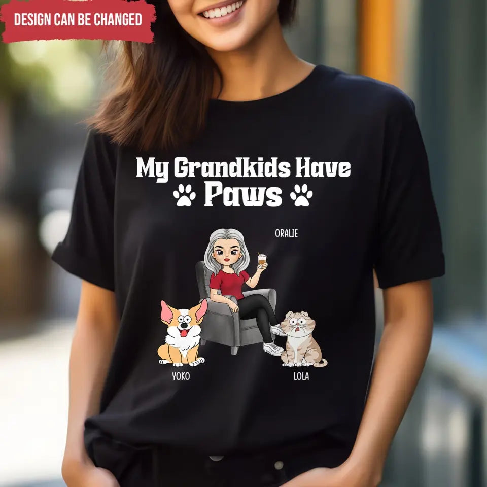 My Grandkids Have Paws - Personalized T-Shirt, Gift For Pet Lover, Grandpaw Gift - TS1164