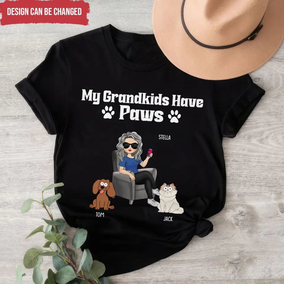 My Grandkids Have Paws - Personalized T-Shirt, Gift For Pet Lover, Grandpaw Gift - TS1164