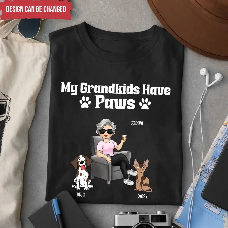 My Grandkids Have Paws - Personalized T-Shirt, Gift For Pet Lover, Grandpaw Gift - TS1164