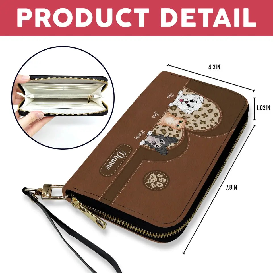 Happy Mother's Day To Our Dog Mom - Personalized Leather Wallet, Gift For Dog Lover - LW14