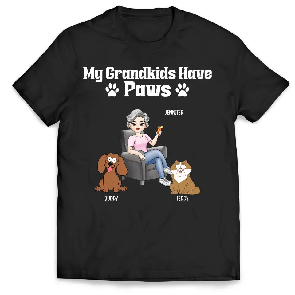 My Grandkids Have Paws - Personalized T-Shirt, Gift For Pet Lover, Grandpaw Gift - TS1164