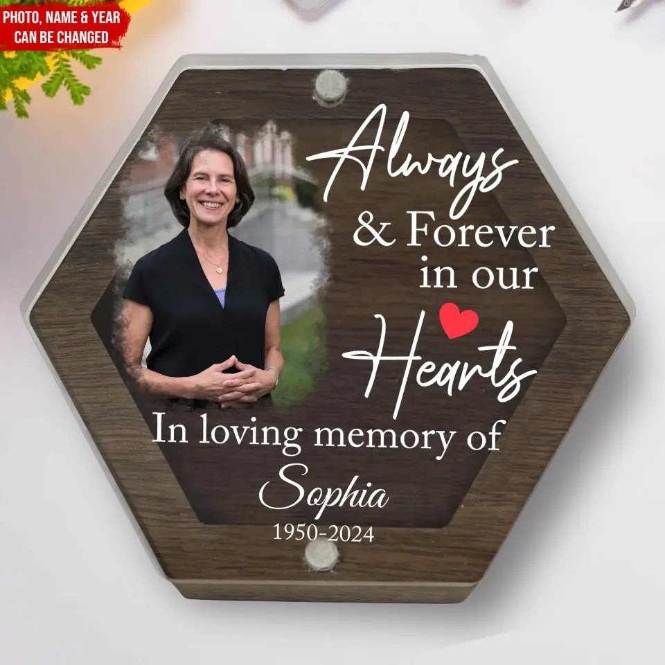 Always & Forever In Our Hearts - Personalized Memorial Box, Gift For Memorial - MB15