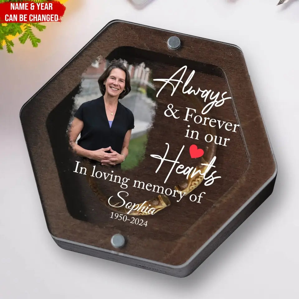 Always & Forever In Our Hearts - Personalized Memorial Box, Gift For Memorial - MB15