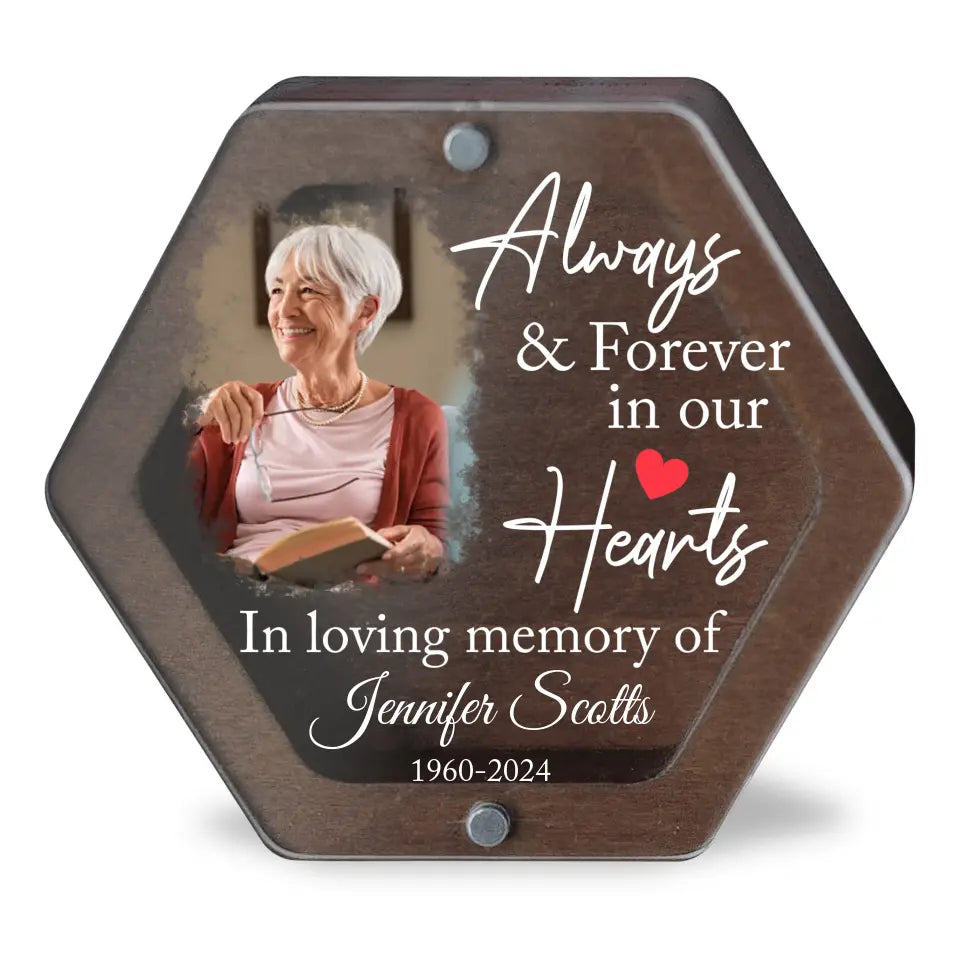 Always & Forever In Our Hearts - Personalized Memorial Box, Gift For Memorial - MB15
