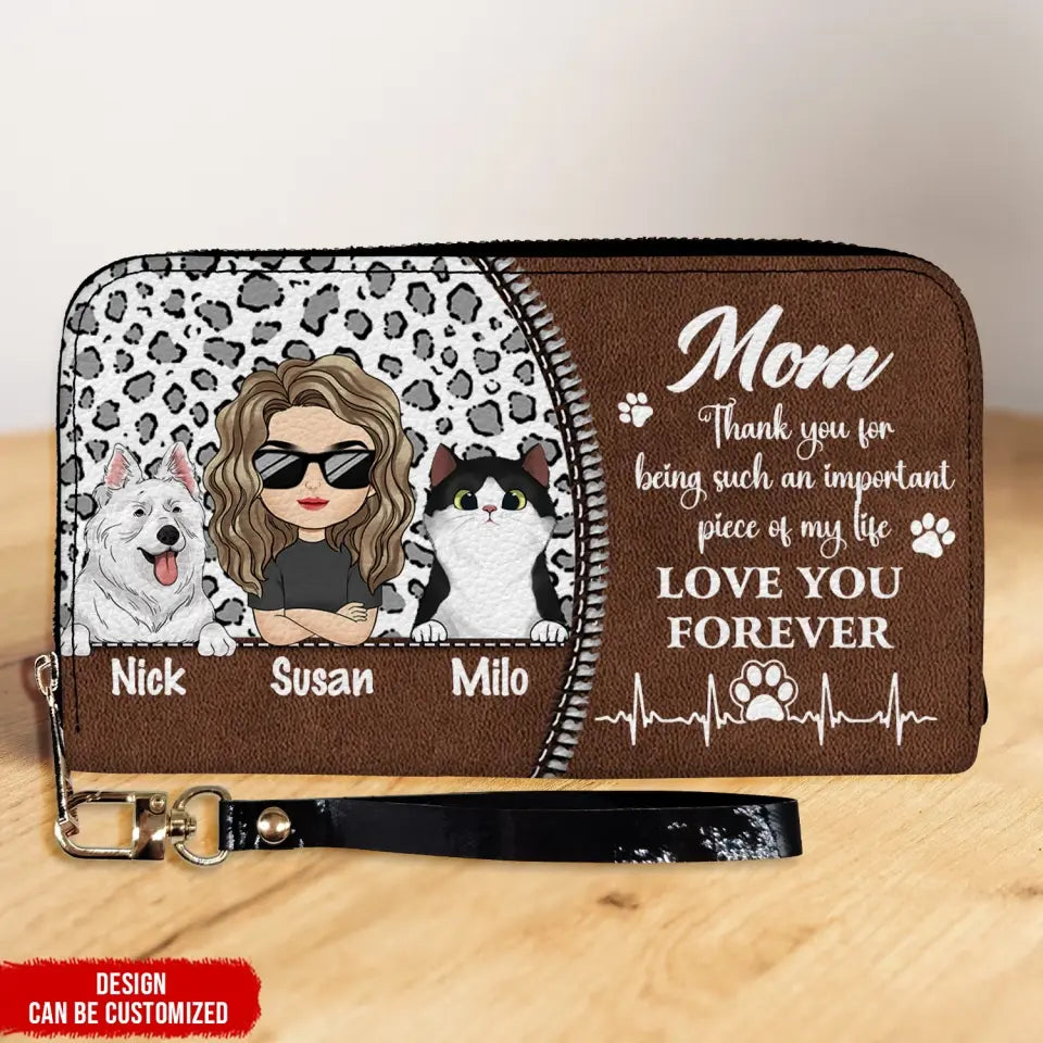 Thank You For Being Such An Important Piece Of My Life Love You Forever - Personalized Leather Wallet - LW16