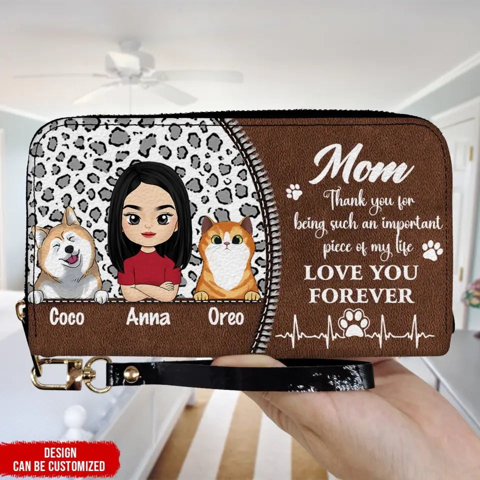 Thank You For Being Such An Important Piece Of My Life Love You Forever - Personalized Leather Wallet - LW16