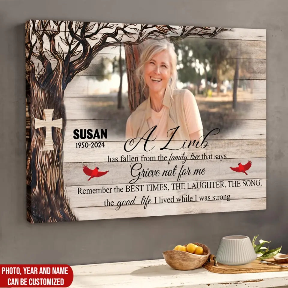 A Limb Has Fallen From The Family Tree - Personalized Canvas, Memorial Gift - CA114