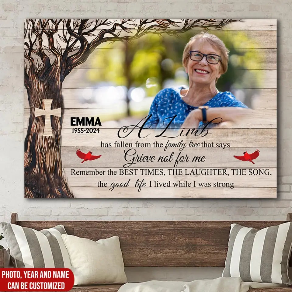 A Limb Has Fallen From The Family Tree - Personalized Canvas, Memorial Gift - CA114