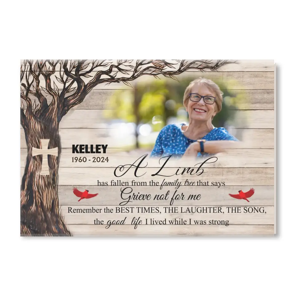 A Limb Has Fallen From The Family Tree - Personalized Canvas, Memorial Gift - CA114