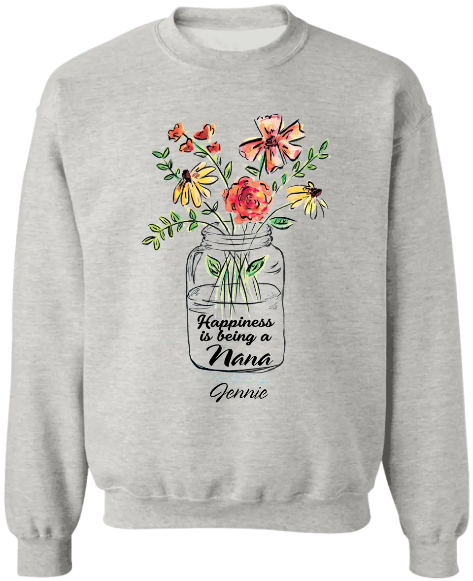 Happiness Is Being A Nana - Personalized T-Shirt, Gift For Mother's Day/Birthday, Gift For Her - TS1169