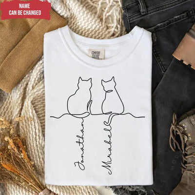 Custom Cat's Name - Personalized T-Shirt, Gift For Cat Lover, Cat Dad Gift, Cat Mom Gift - TS1172