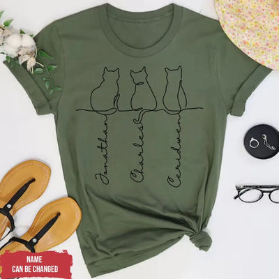 Custom Cat's Name - Personalized T-Shirt, Gift For Cat Lover, Cat Dad Gift, Cat Mom Gift - TS1172