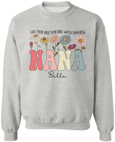 Love Them, Raise Them Kind, Watch Them Grow - Personalized T-Shirt, Gift For Mom/Grandma - TS1171