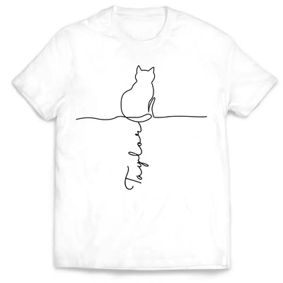 Custom Cat's Name - Personalized T-Shirt, Gift For Cat Lover, Cat Dad Gift, Cat Mom Gift - TS1172