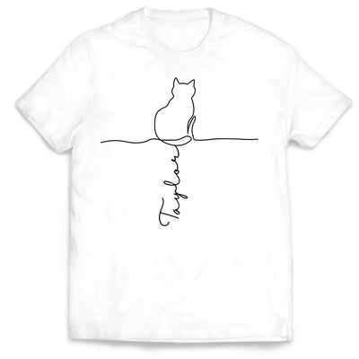 Custom Cat's Name - Personalized T-Shirt, Gift For Cat Lover, Cat Dad Gift, Cat Mom Gift - TS1172