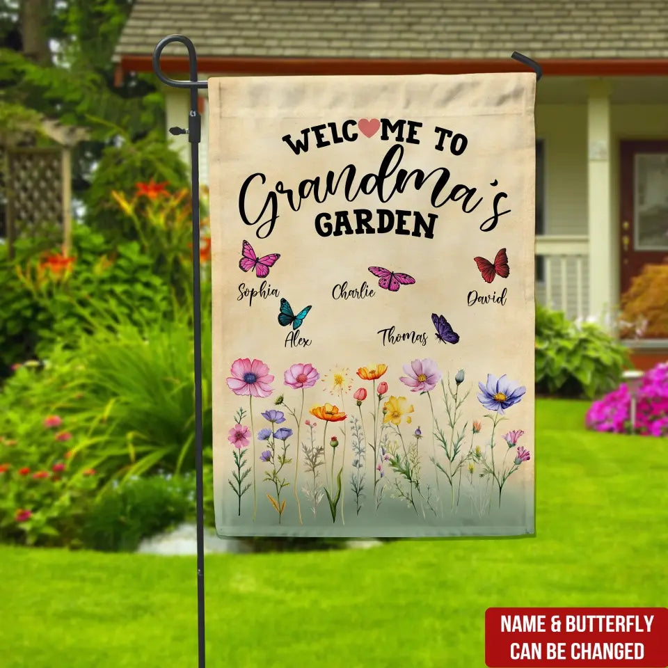 Welcome To Grandma’s Garden - Personalized Garden Flag, Gift For Grandma - GF183