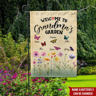 Welcome To Grandma’s Garden - Personalized Garden Flag, Gift For Grandma - GF183