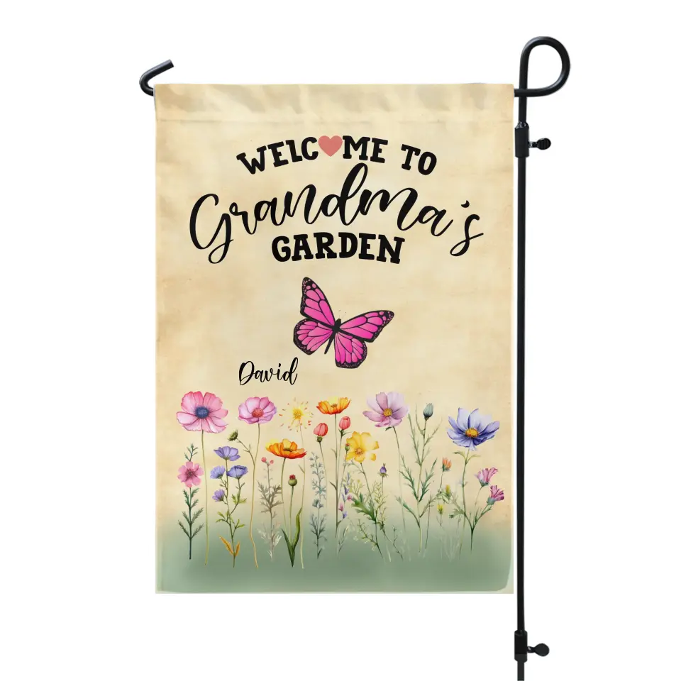 Welcome To Grandma’s Garden - Personalized Garden Flag, Gift For Grandma - GF183