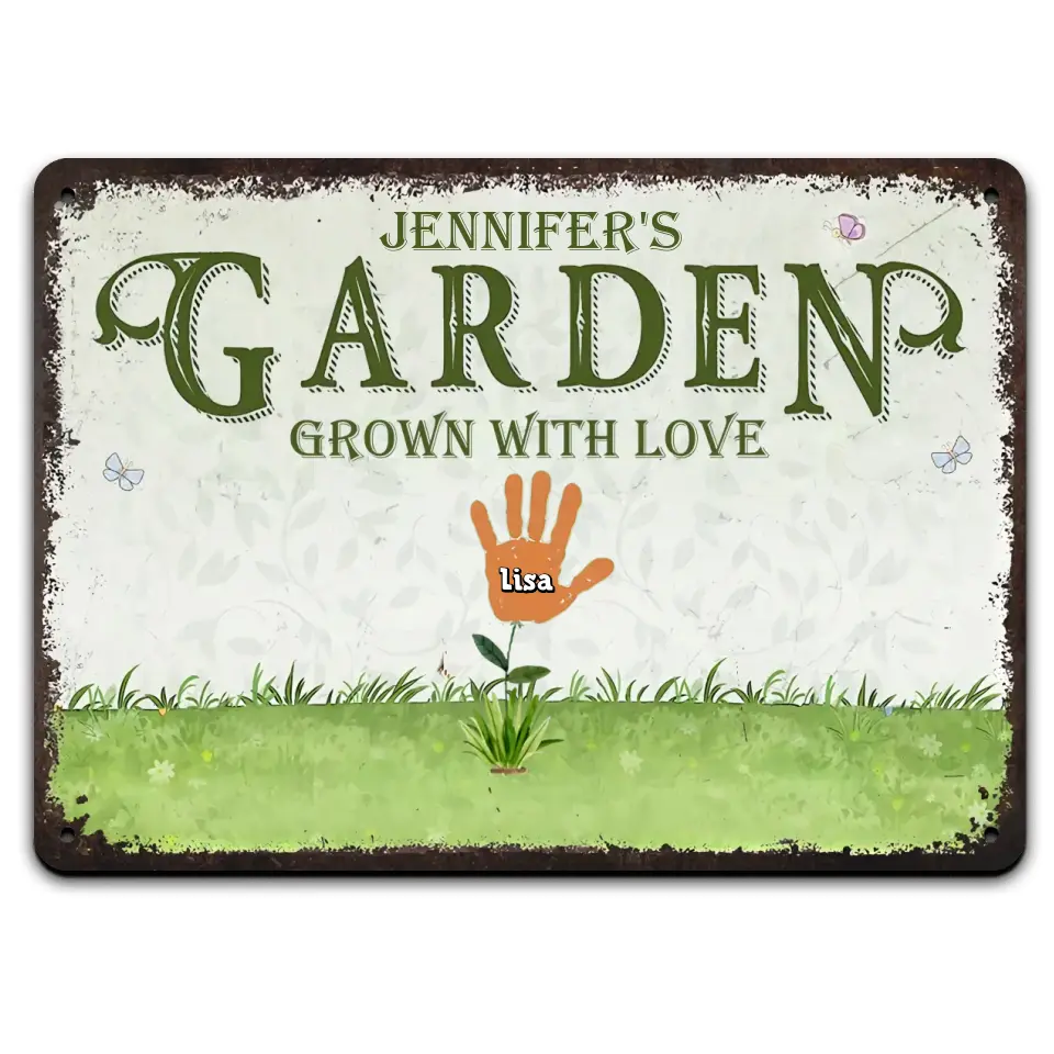 Garden Grown With Love - Personalized Metal Sign, Gift For Gardening Lover - MTS765