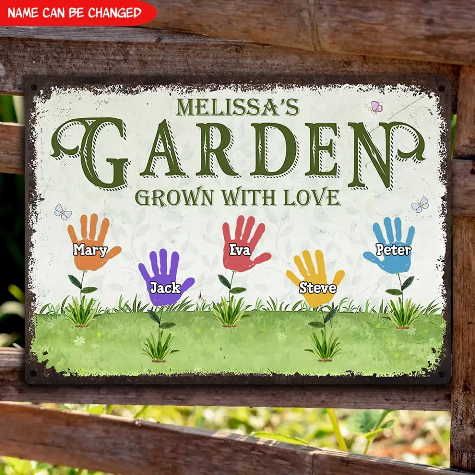 Garden Grown With Love - Personalized Metal Sign, Gift For Gardening Lover - MTS765