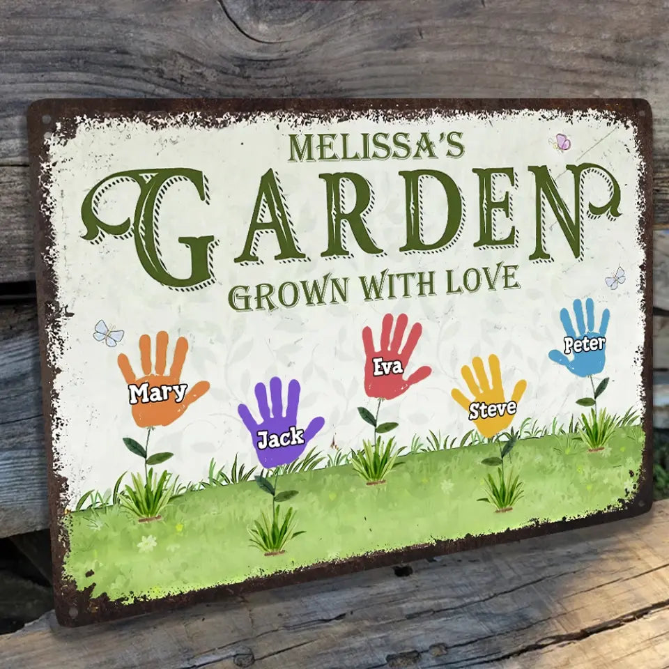 Garden Grown With Love - Personalized Metal Sign, Gift For Gardening Lover - MTS765