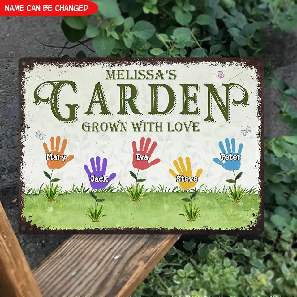 Garden Grown With Love - Personalized Metal Sign, Gift For Gardening Lover - MTS765