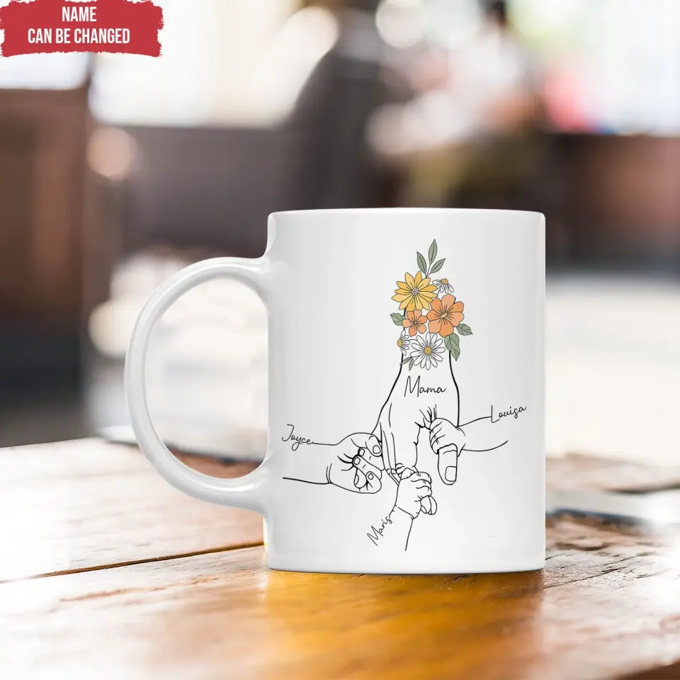 Mom Floral Mug With Kids Names - Personalized Mug, Gift For Mother's Day - M89