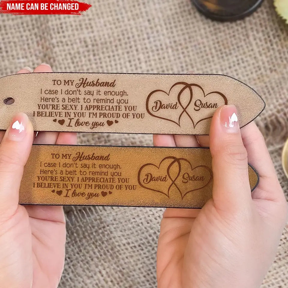 I Believe In You I'm Proud Of You I Love You - Personalized Leather Bell, Gift For Husband, Gift For Him - LB03