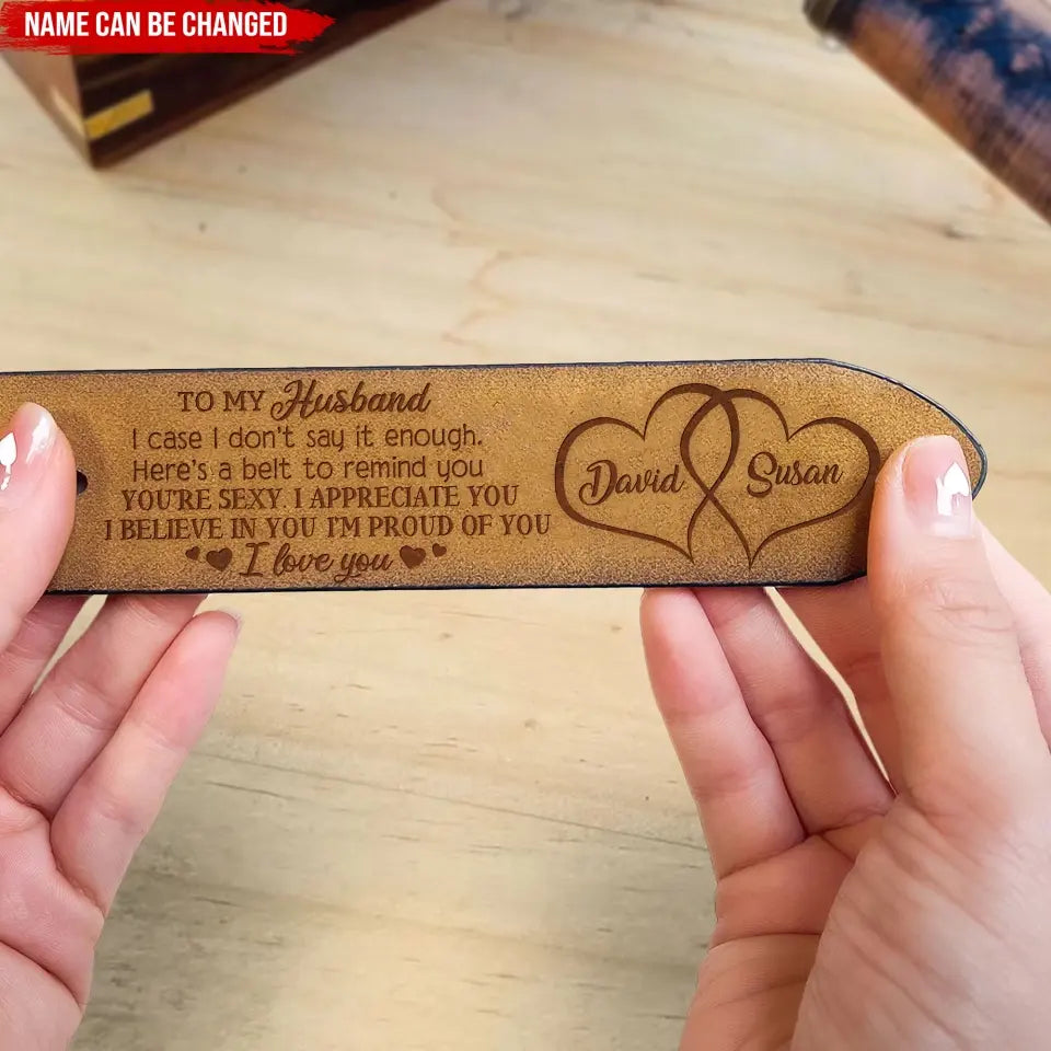 I Believe In You I'm Proud Of You I Love You - Personalized Leather Bell, Gift For Husband, Gift For Him - LB03