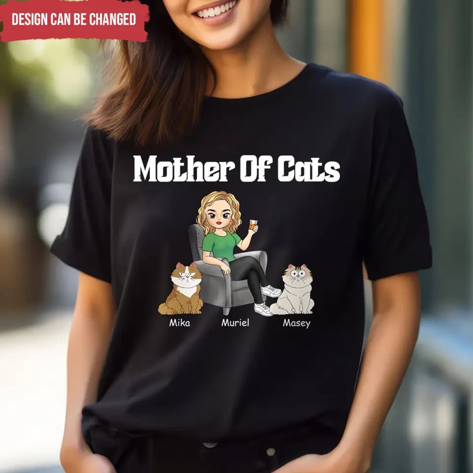 Mother Of Cats - Personalized T-shirt, Gift For Cat Lover, Gift For Cat Mom - TS1176