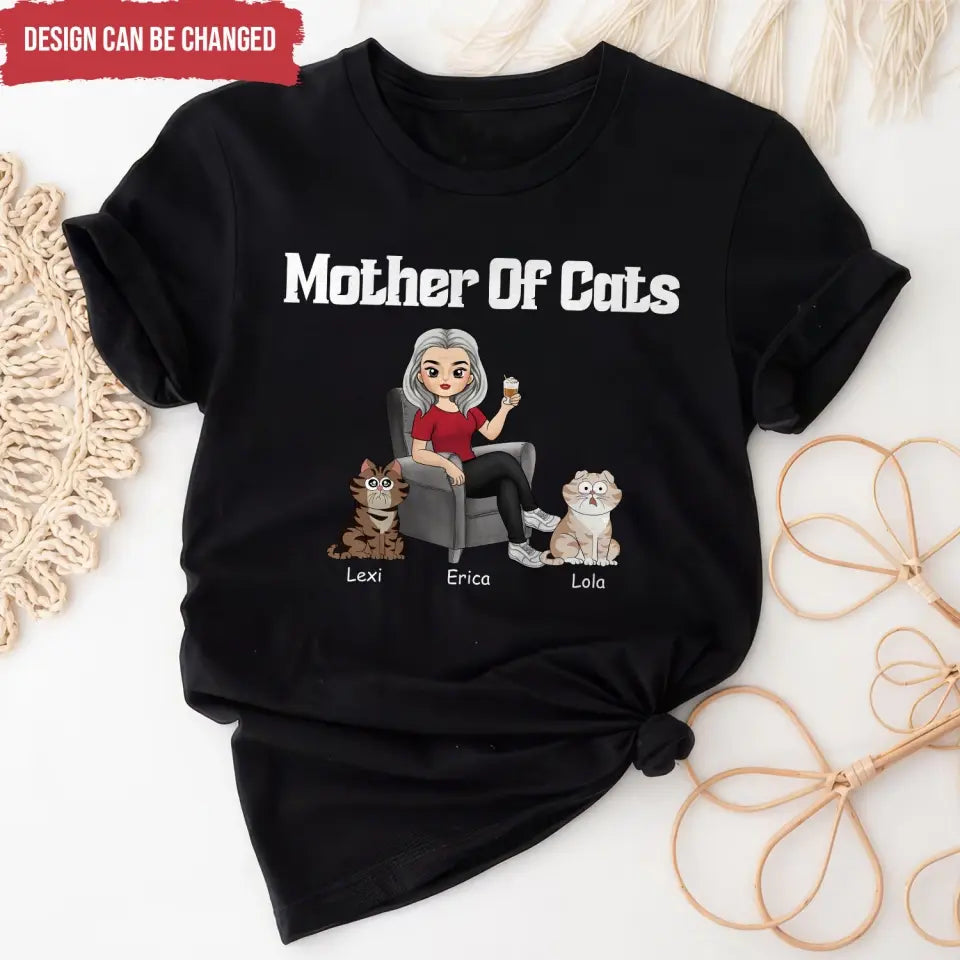 Mother Of Cats - Personalized T-shirt, Gift For Cat Lover, Gift For Cat Mom - TS1176