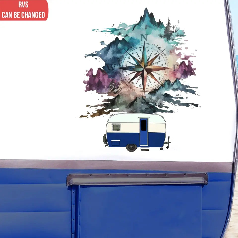 Not All Those Who Wander Are Lost, Compass - Personalized Decal, Gift For Camping Lovers - PCD116