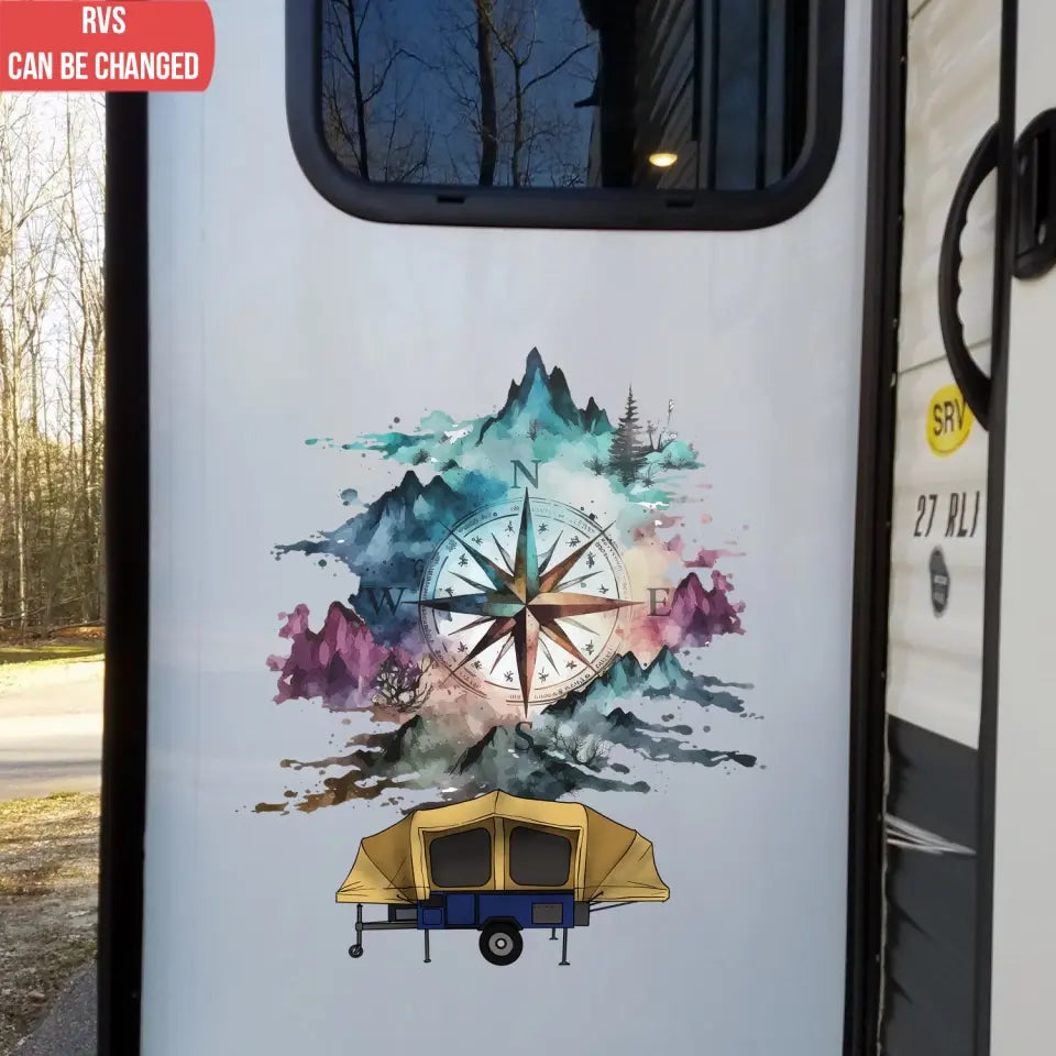 Not All Those Who Wander Are Lost, Compass - Personalized Decal, Gift For Camping Lovers - PCD116