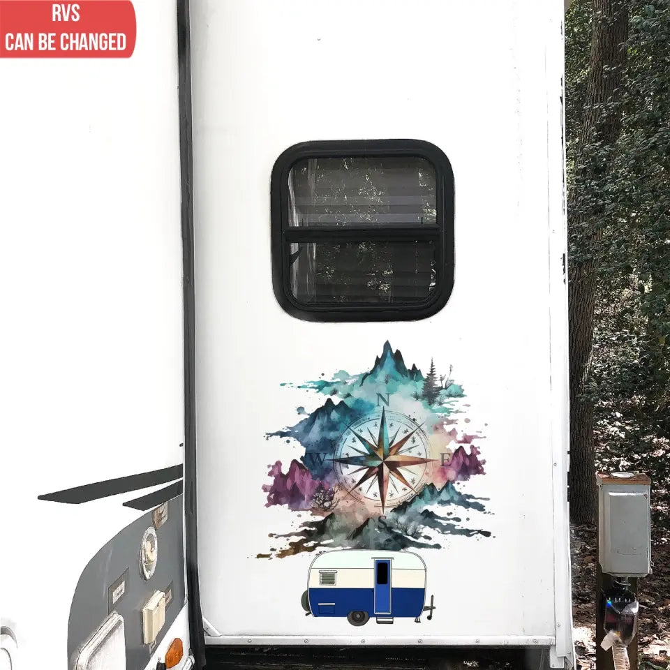 Not All Those Who Wander Are Lost, Compass - Personalized Decal, Gift For Camping Lovers - PCD116