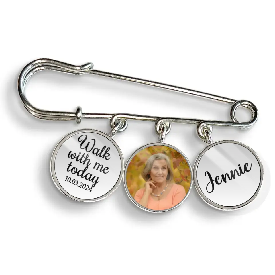 Walk With Me Today - Personalized Lapel Pin, Memorial Gift, Gift For Groom - LP21