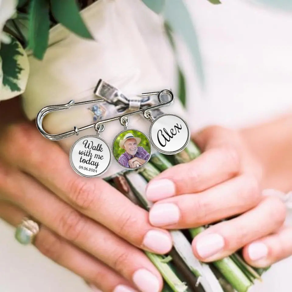 Walk With Me Today - Personalized Lapel Pin, Memorial Gift, Gift For Groom - LP21