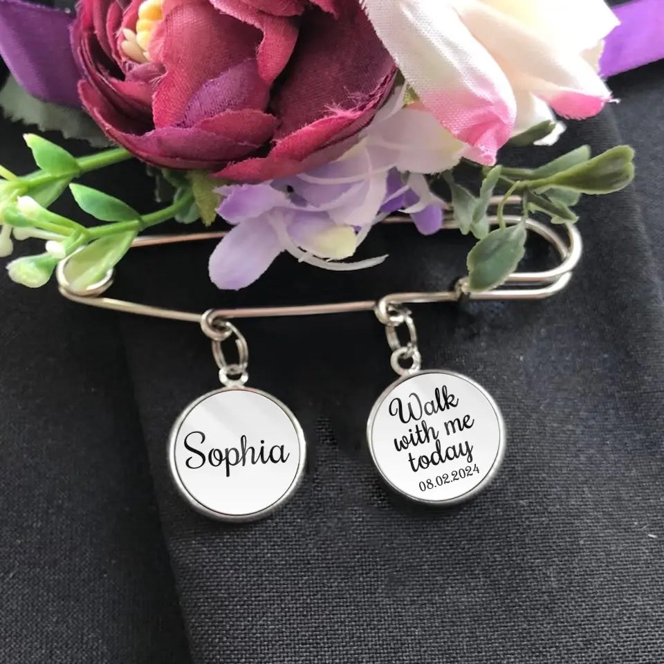 Walk With Me Today - Personalized Lapel Pin, Memorial Gift, Gift For Groom - LP21
