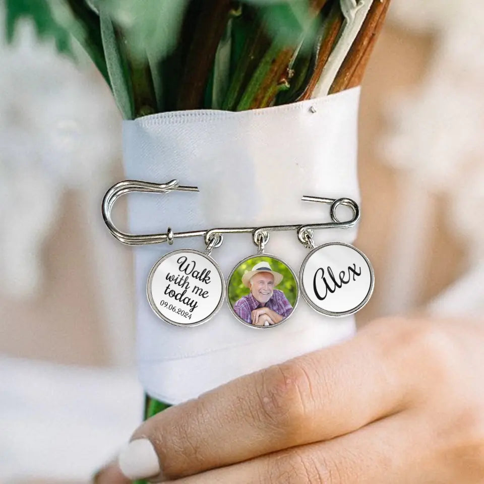 Walk With Me Today - Personalized Lapel Pin, Memorial Gift, Gift For Groom - LP21